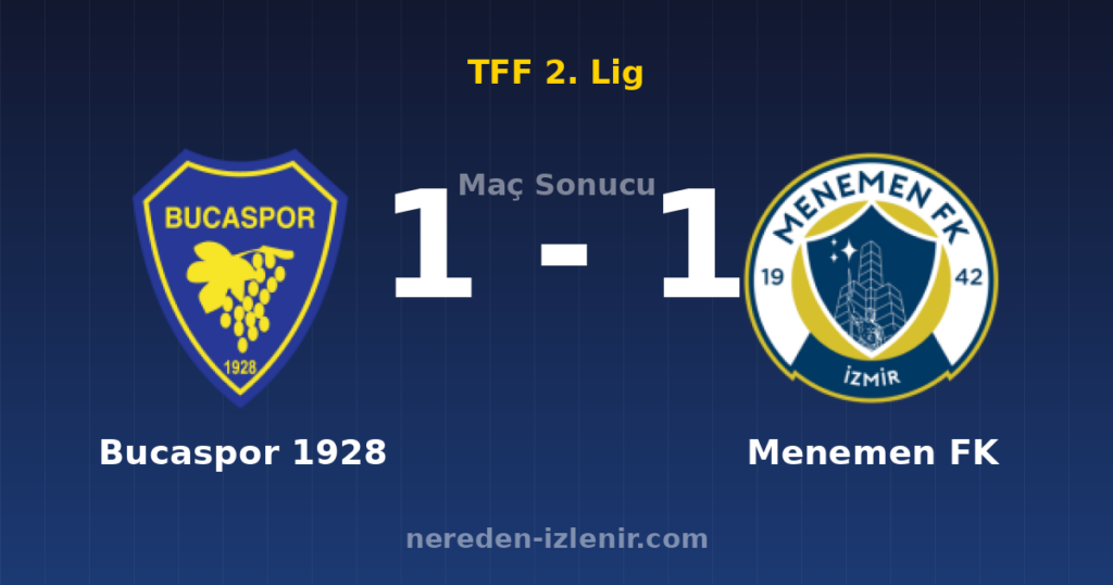 Bucaspor 1928 1-1 Menemen FK