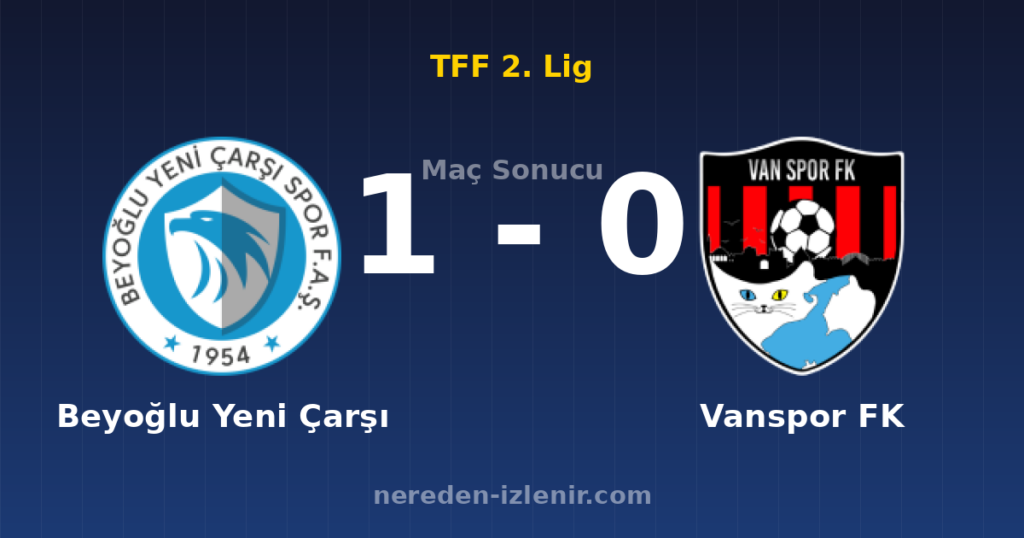 Beyoğlu Yeni Çarşı 1-0 Vanspor FK