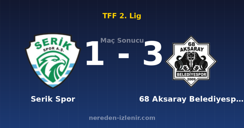 Serik Spor 1-3 68 Aksaray Belediyespor
