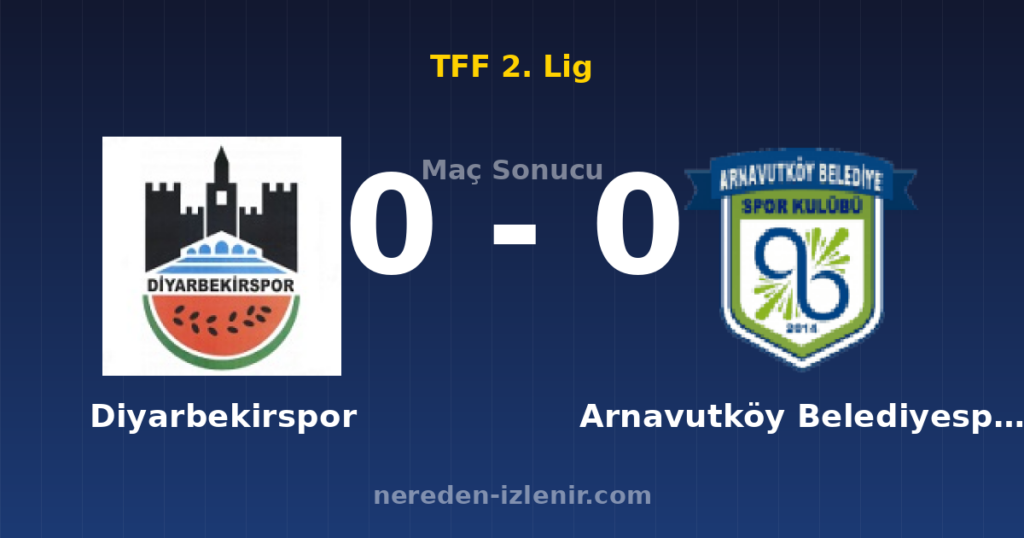 Diyarbekirspor 0-0 Arnavutköy Belediyespor