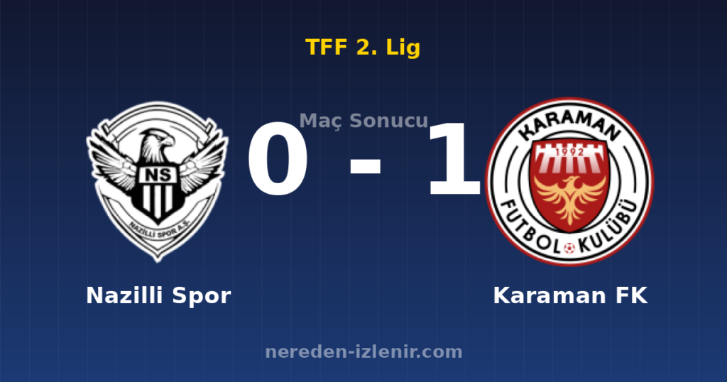 Nazilli Spor 0-1 Karaman FK
