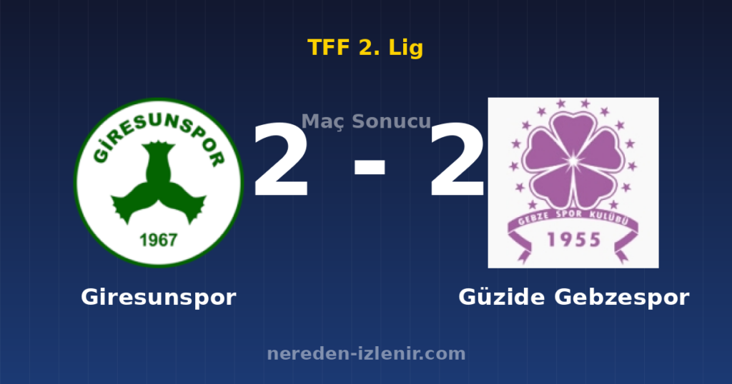 Giresunspor 2-2 Güzide Gebzespor