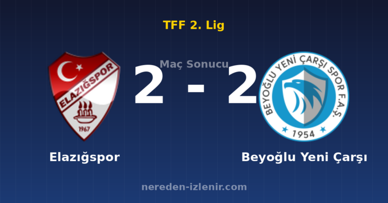 Elazığspor 2-2 Beyoğlu Yeni Çarşı