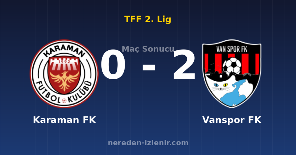 Karaman FK 0-2 Vanspor FK