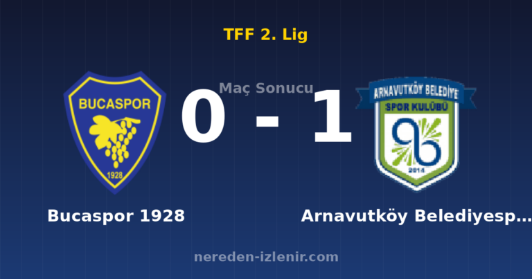 Bucaspor 1928 0-1 Arnavutköy Belediyespor