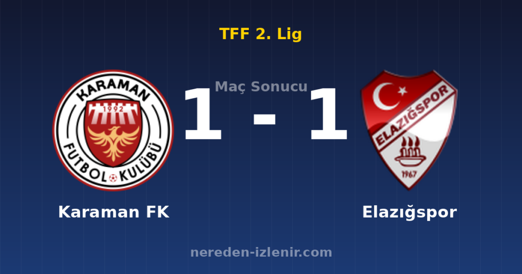 Karaman FK 1-1 Elazığspor