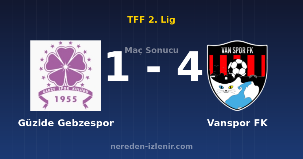 Güzide Gebzespor 1-4 Vanspor FK