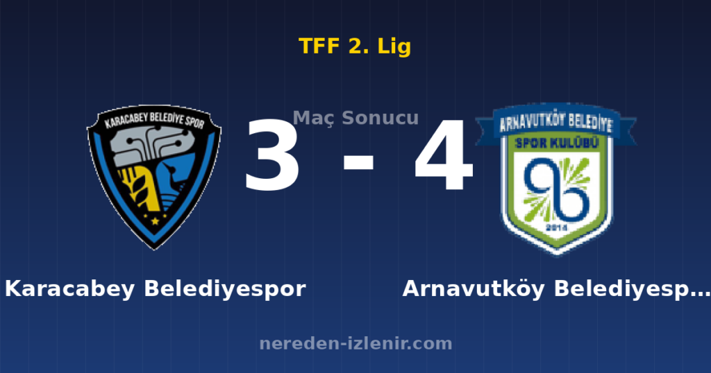 Karacabey Belediyespor 3-4 Arnavutköy Belediyespor