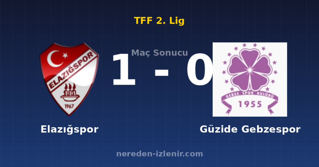 Elazığspor 1-0 Güzide Gebzespor