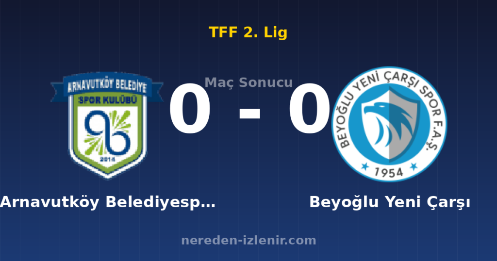 Arnavutköy Belediyespor 0-0 Beyoğlu Yeni Çarşı