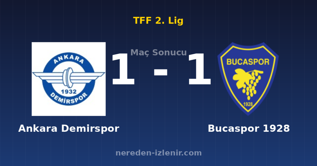 Ankara Demirspor 1-1 Bucaspor 1928