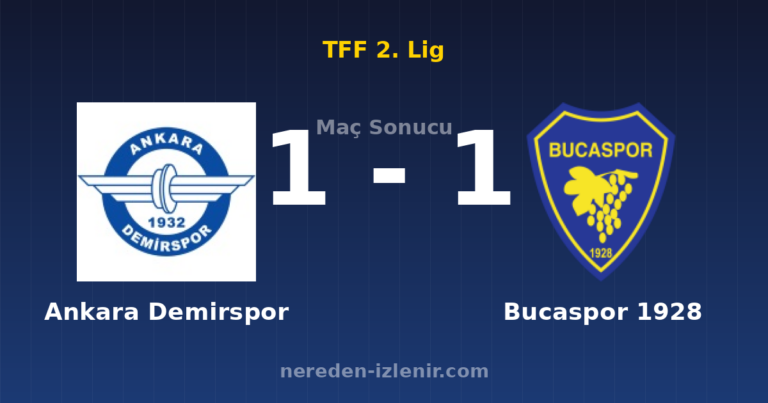 Ankara Demirspor 1-1 Bucaspor 1928