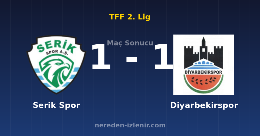 Serik Spor 1-1 Diyarbekirspor