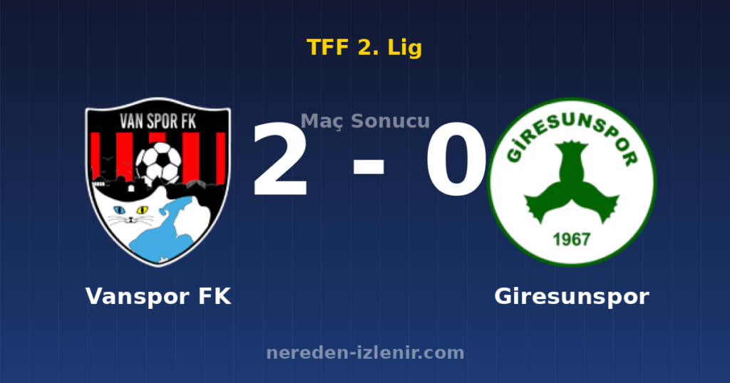 Vanspor FK 2-0 Giresunspor