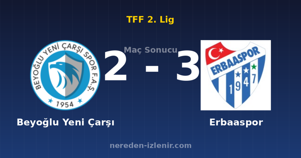 Beyoğlu Yeni Çarşı 2-3 Erbaaspor