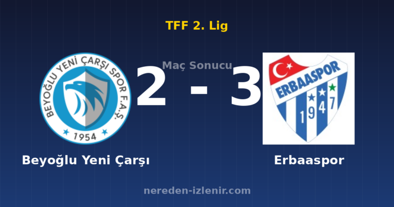 Beyoğlu Yeni Çarşı 2-3 Erbaaspor