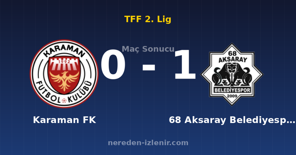Karaman FK 0-1 68 Aksaray Belediyespor