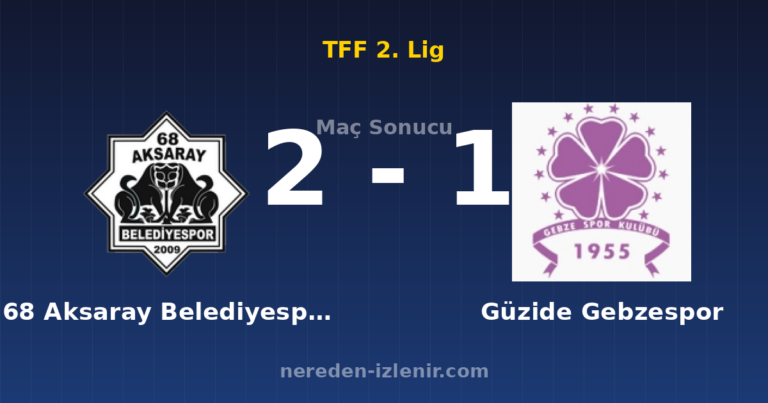 68 Aksaray Belediyespor 2-1 Güzide Gebzespor