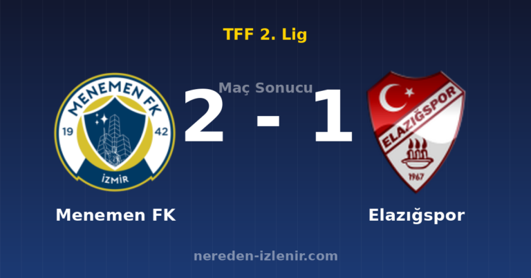 Menemen FK 2-1 Elazığspor