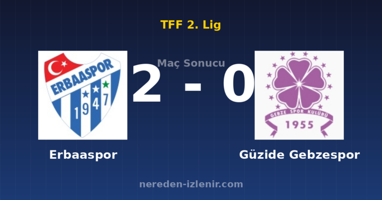 Erbaaspor 2-0 Güzide Gebzespor