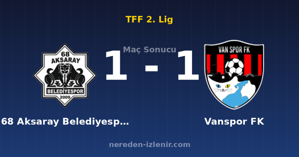 68 Aksaray Belediyespor 1-1 Vanspor FK