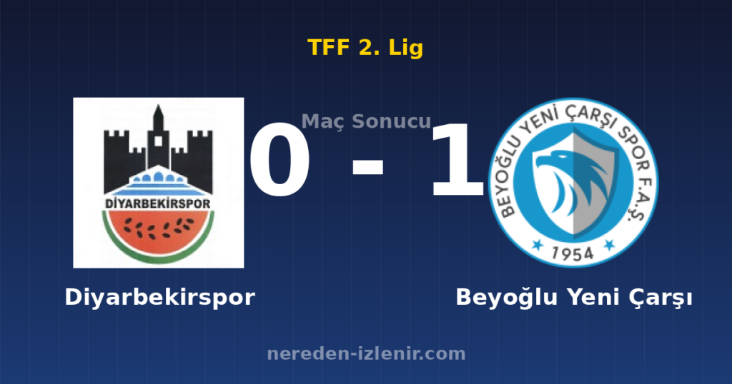 Diyarbekirspor 0-1 Beyoğlu Yeni Çarşı