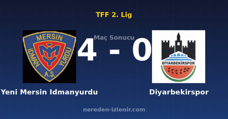 Yeni Mersin Idmanyurdu 4-0 Diyarbekirspor