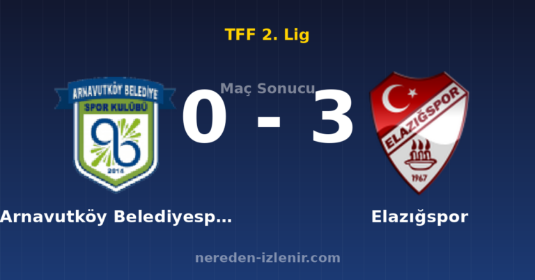 Arnavutköy Belediyespor 0-3 Elazığspor