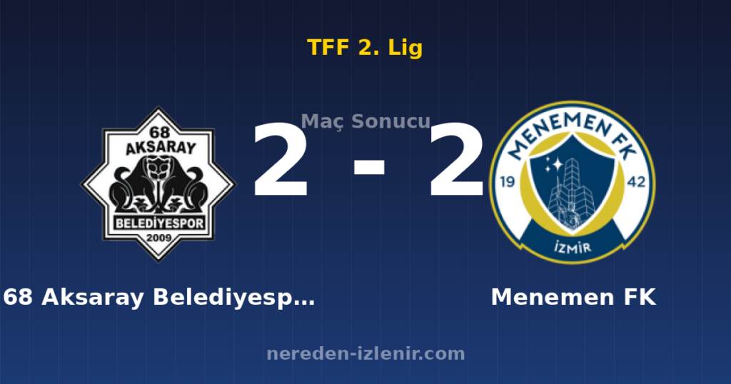 68 Aksaray Belediyespor 2-2 Menemen FK