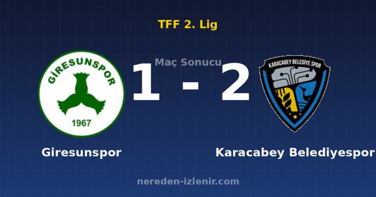 Giresunspor 1-2 Karacabey Belediyespor