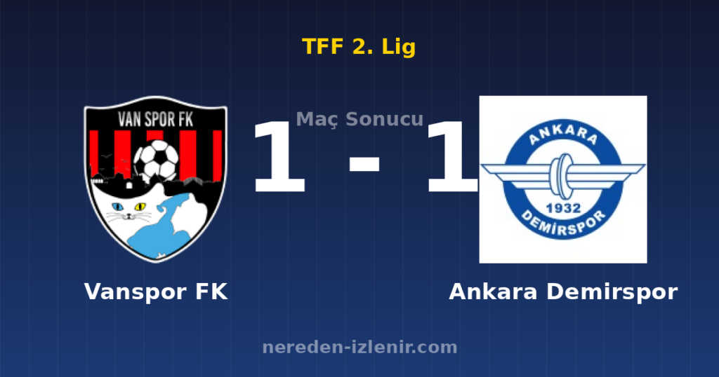 Vanspor FK 1-1 Ankara Demirspor