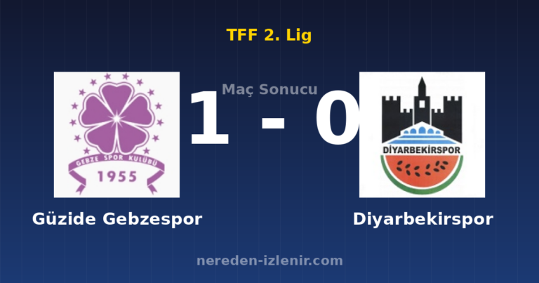 Güzide Gebzespor 1-0 Diyarbekirspor