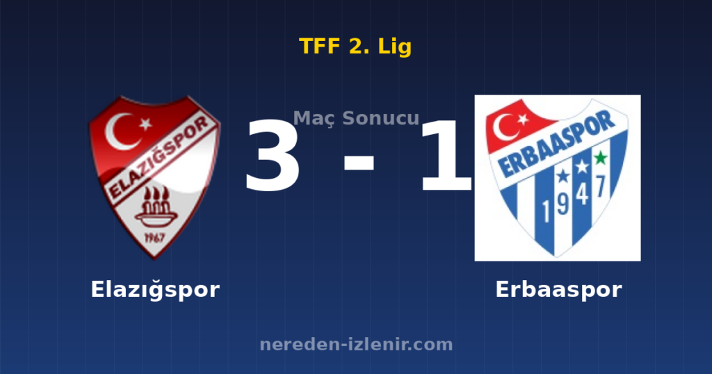 Elazığspor 3-1 Erbaaspor