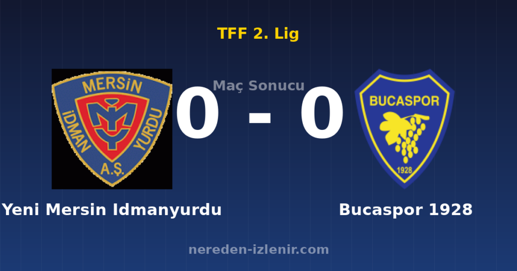 Yeni Mersin Idmanyurdu 0-0 Bucaspor 1928