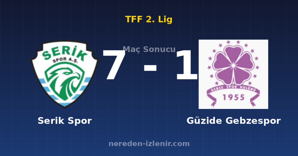 Serik Spor 7-1 Güzide Gebzespor