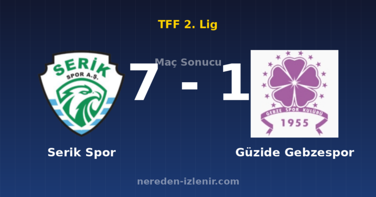 Serik Spor 7-1 Güzide Gebzespor