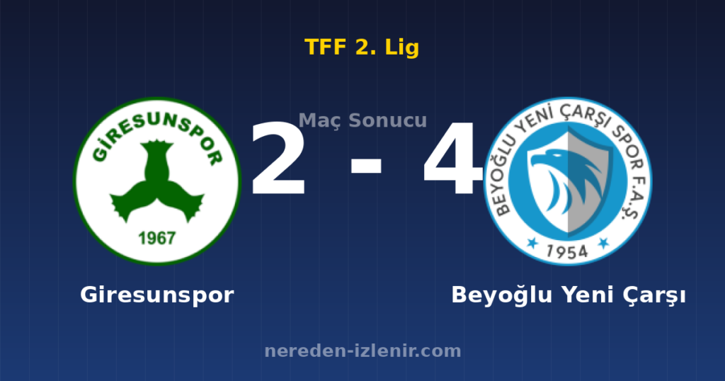 Giresunspor 2-4 Beyoğlu Yeni Çarşı