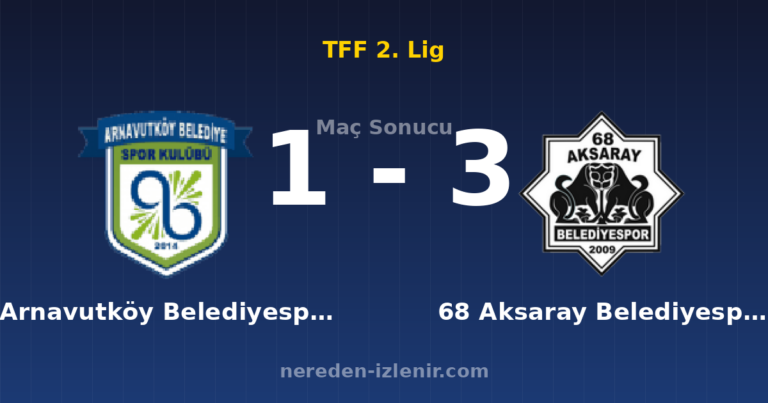Arnavutköy Belediyespor 1-3 68 Aksaray Belediyespor