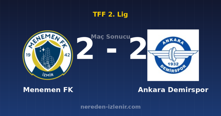 Menemen FK 2-2 Ankara Demirspor