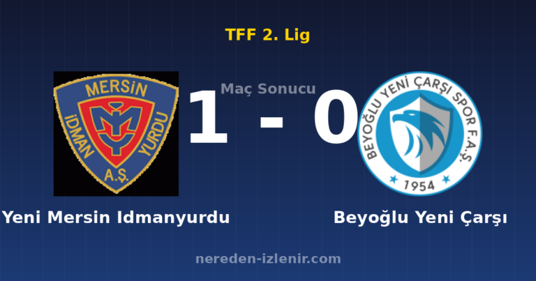 Yeni Mersin Idmanyurdu 1-0 Beyoğlu Yeni Çarşı