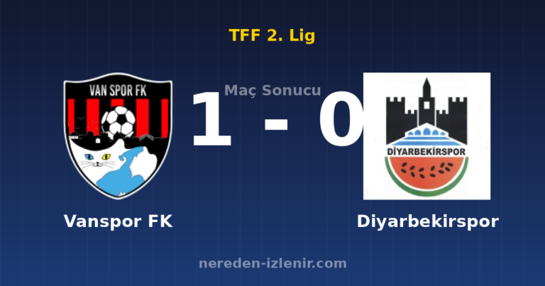 Vanspor FK 1-0 Diyarbekirspor