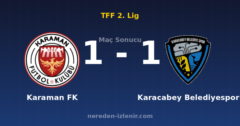 Karaman FK 1-1 Karacabey Belediyespor