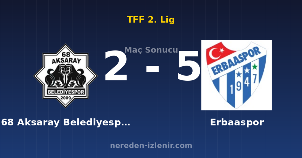 68 Aksaray Belediyespor 2-5 Erbaaspor
