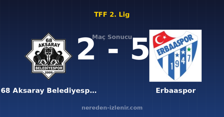 68 Aksaray Belediyespor 2-5 Erbaaspor