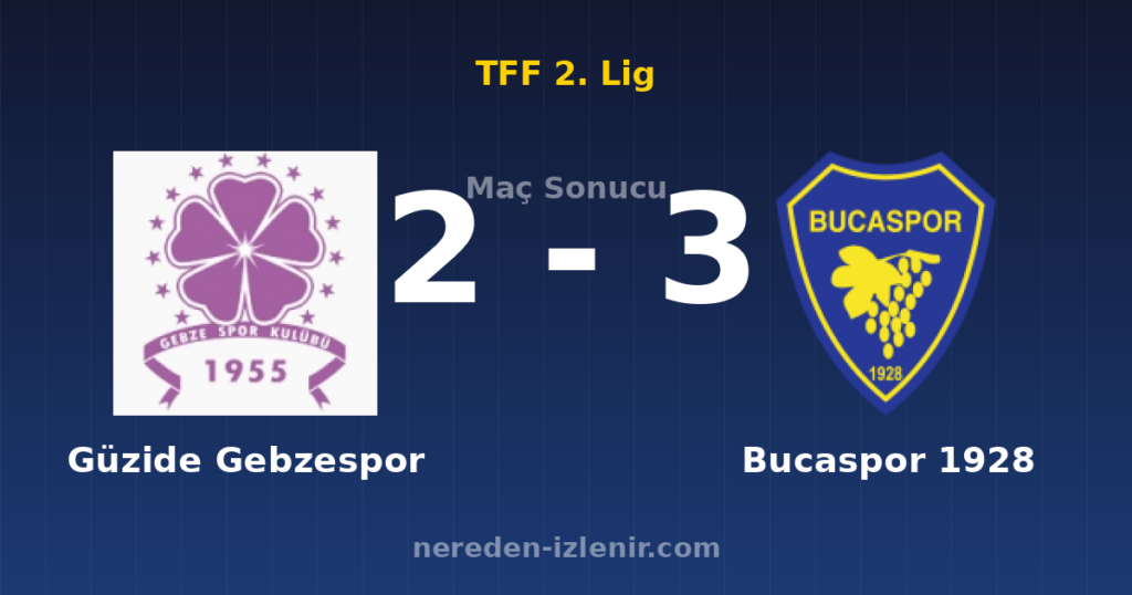 Güzide Gebzespor 2-3 Bucaspor 1928