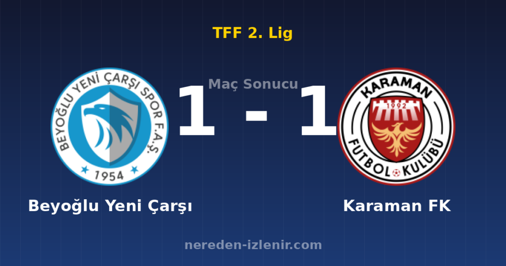 Beyoğlu Yeni Çarşı 1-1 Karaman FK