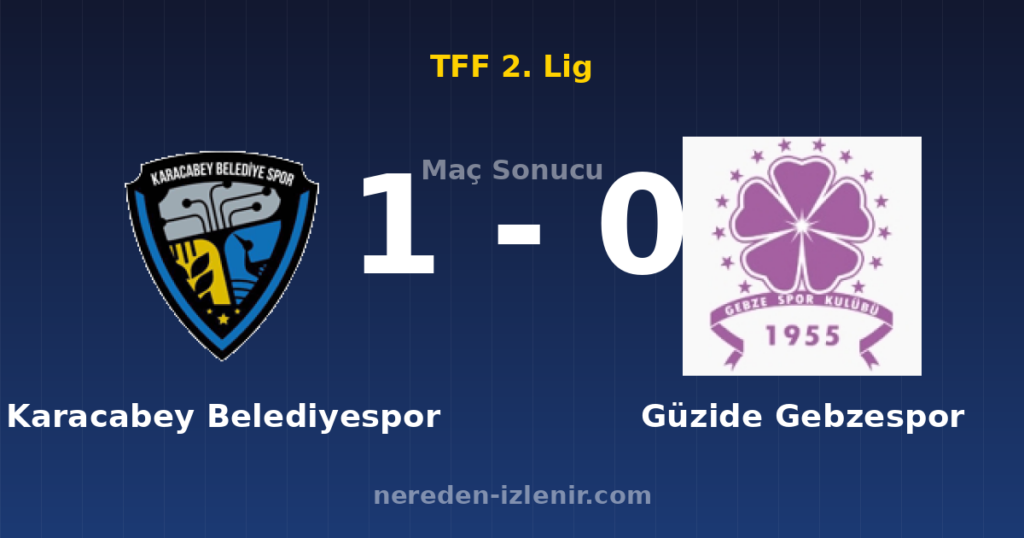 Karacabey Belediyespor 1-0 Güzide Gebzespor