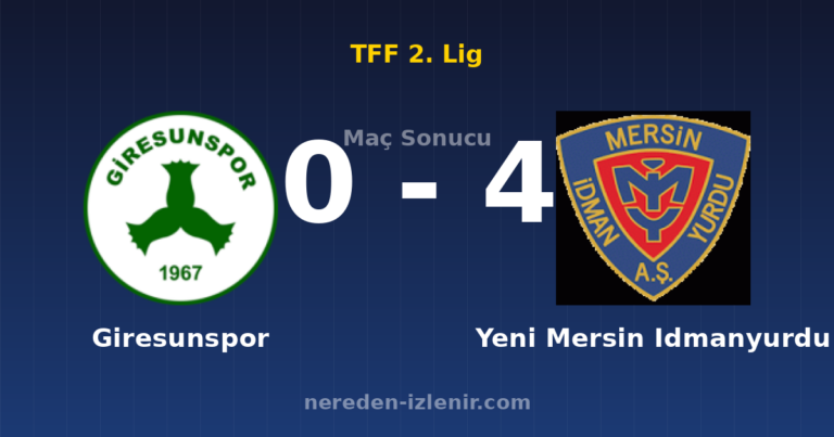Giresunspor 0-4 Yeni Mersin Idmanyurdu
