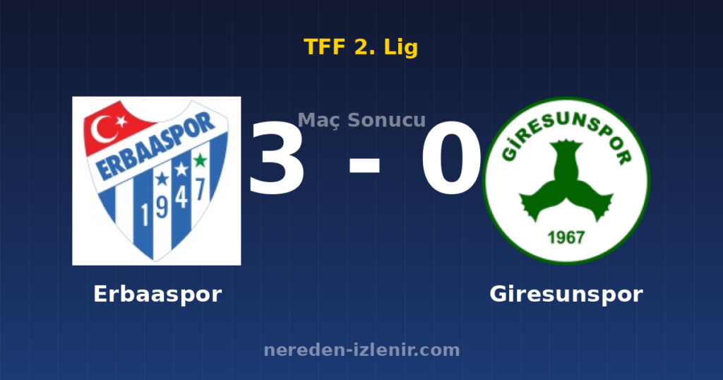 Erbaaspor 3-0 Giresunspor