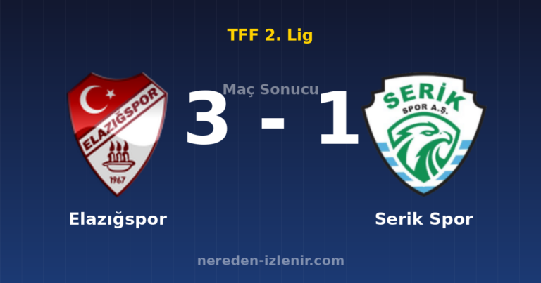 Elazığspor 3-1 Serik Spor